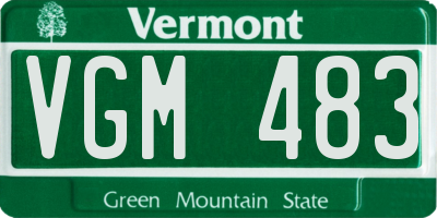 VT license plate VGM483