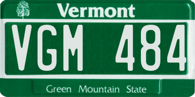 VT license plate VGM484
