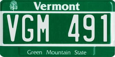 VT license plate VGM491