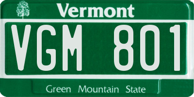 VT license plate VGM801