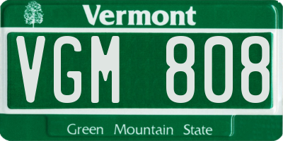 VT license plate VGM808