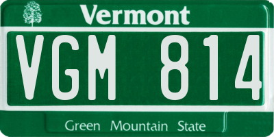 VT license plate VGM814