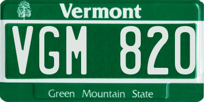 VT license plate VGM820