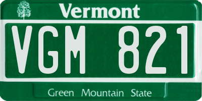 VT license plate VGM821