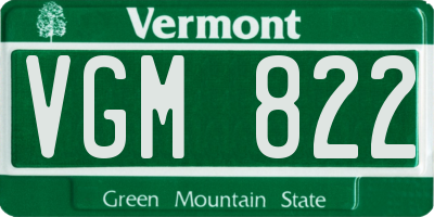 VT license plate VGM822