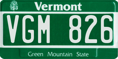 VT license plate VGM826