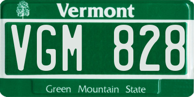 VT license plate VGM828