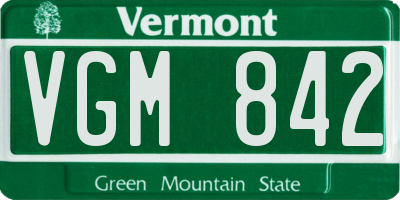 VT license plate VGM842