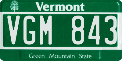 VT license plate VGM843