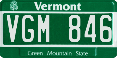 VT license plate VGM846
