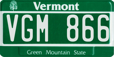 VT license plate VGM866