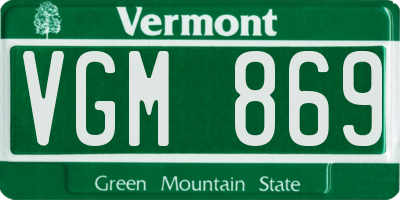 VT license plate VGM869
