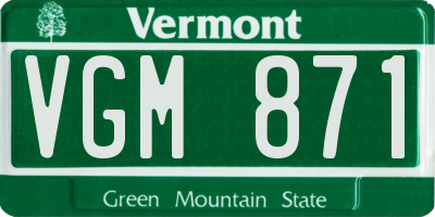 VT license plate VGM871