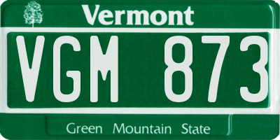 VT license plate VGM873