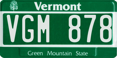 VT license plate VGM878