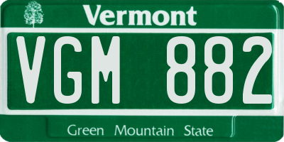 VT license plate VGM882