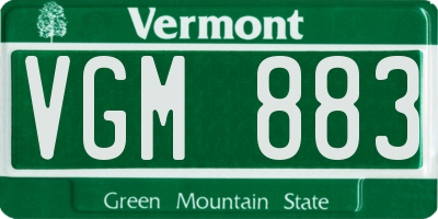 VT license plate VGM883