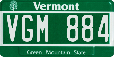 VT license plate VGM884