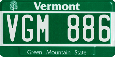 VT license plate VGM886