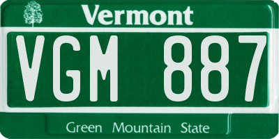 VT license plate VGM887