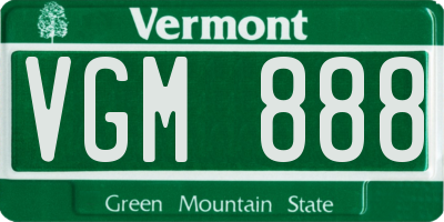VT license plate VGM888