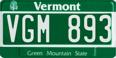 VT license plate VGM893