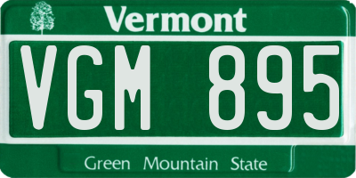 VT license plate VGM895