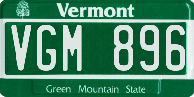 VT license plate VGM896