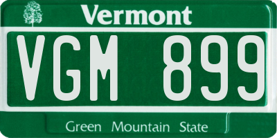 VT license plate VGM899