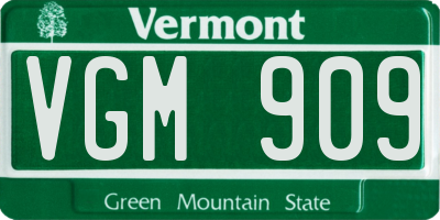 VT license plate VGM909