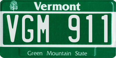 VT license plate VGM911