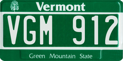 VT license plate VGM912