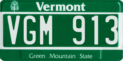 VT license plate VGM913