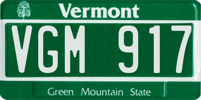 VT license plate VGM917