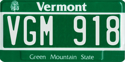 VT license plate VGM918