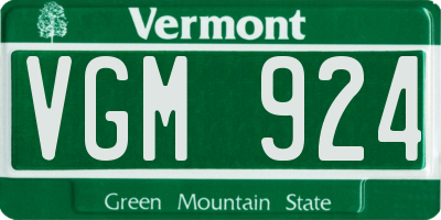 VT license plate VGM924