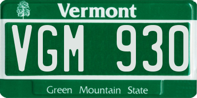 VT license plate VGM930