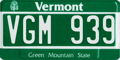 VT license plate VGM939