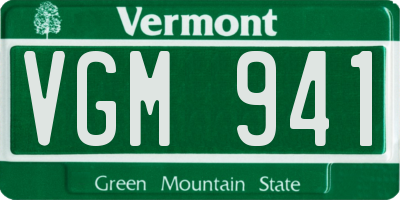 VT license plate VGM941