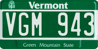 VT license plate VGM943