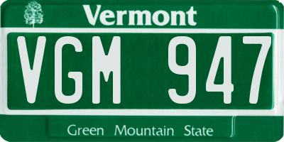 VT license plate VGM947