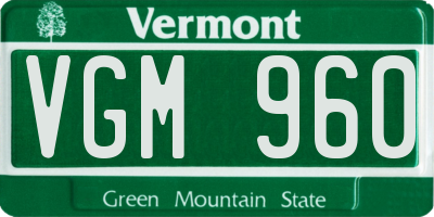 VT license plate VGM960