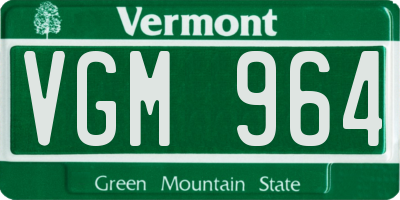 VT license plate VGM964
