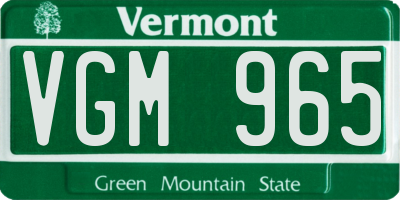 VT license plate VGM965