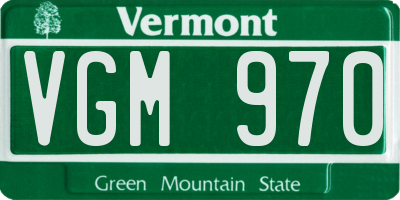 VT license plate VGM970