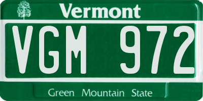 VT license plate VGM972