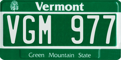 VT license plate VGM977