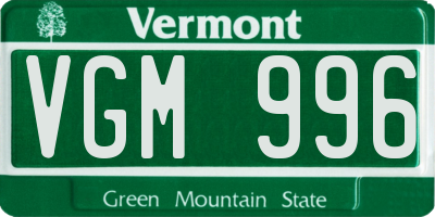 VT license plate VGM996