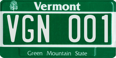 VT license plate VGN001