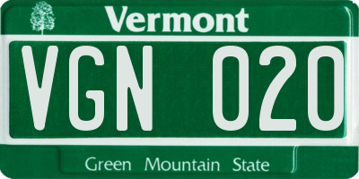 VT license plate VGN020
